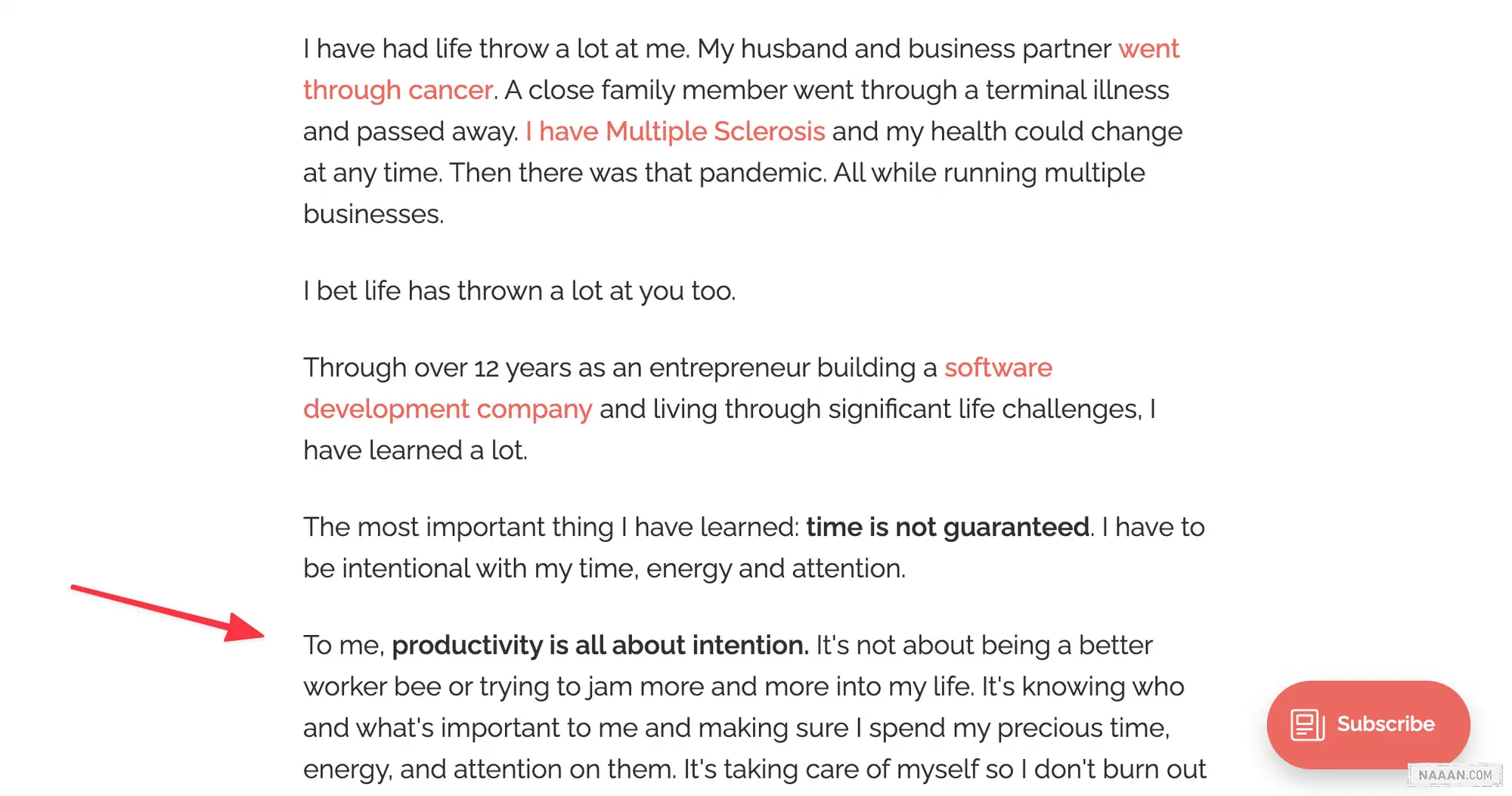 Ghost user about page example