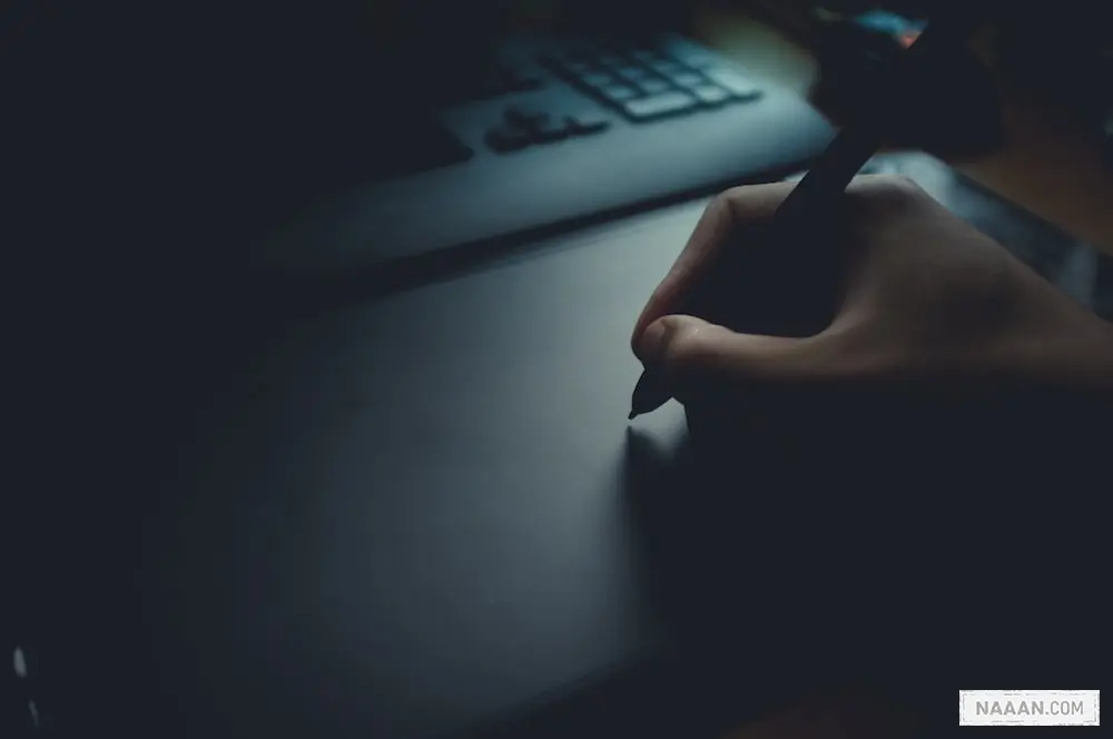 person using track pad